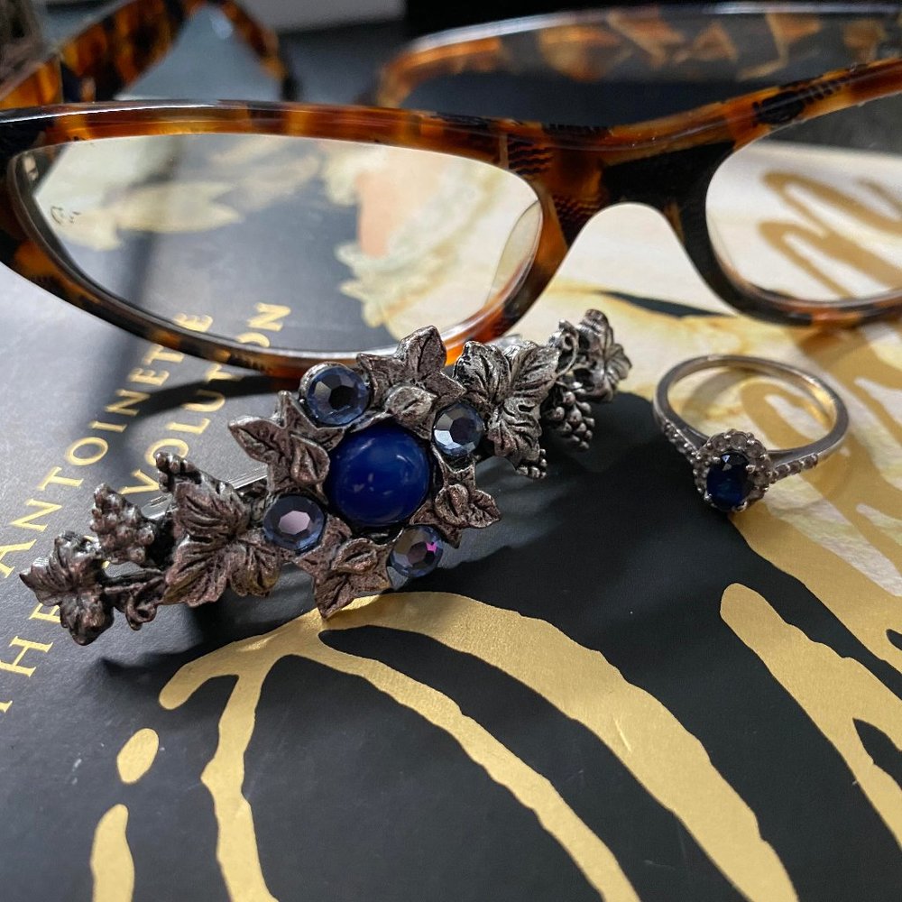 Sapphire and diamond ring (will include hair clip)
